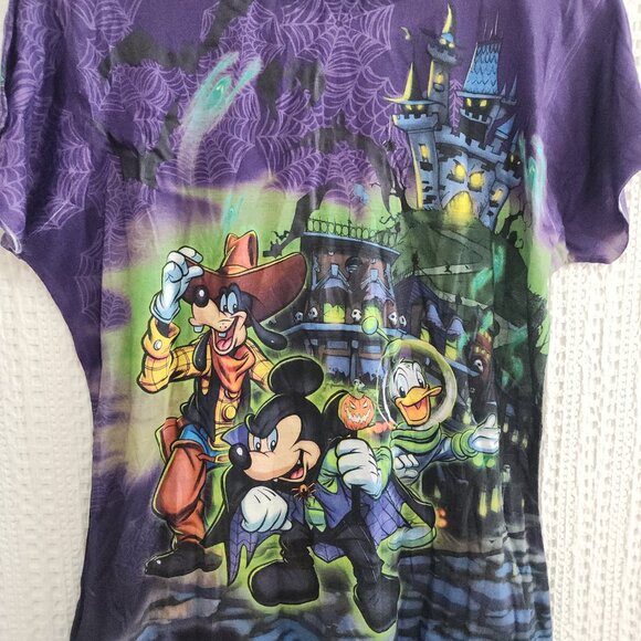 Disney Parks Halloween Minnie Witch Vampire Mickey Mouse Shirt Size Large - Picture 11 of 11